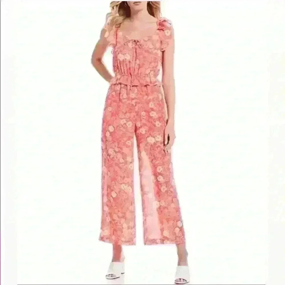 a loves a- Sleeveless  Floral Print Jumpsuit - Picture 1 of 8